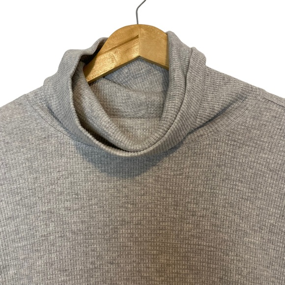 Aritzia Thermal Pullover Sweater Top Cowl Neck Neutral Gray Casual Sz S EUC - Picture 8 of 12